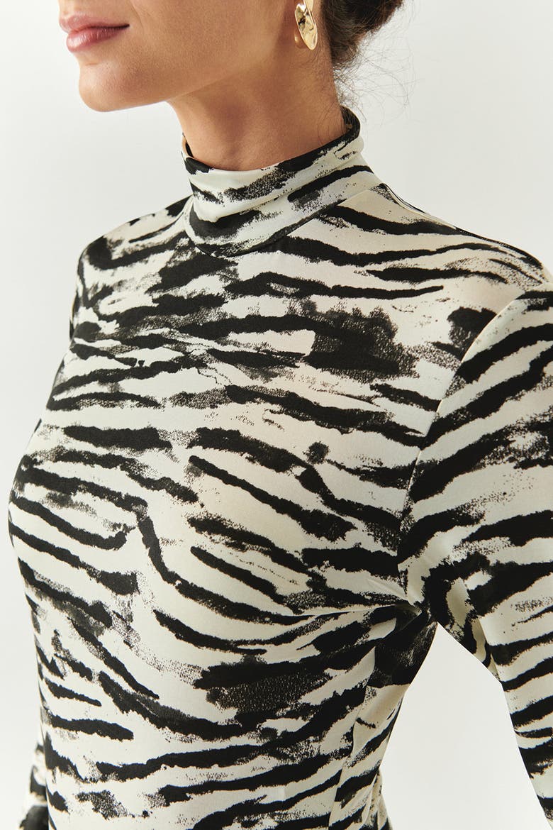 Laylani Zebra Print Top, Alternate, color, BLACK-BEIGE
