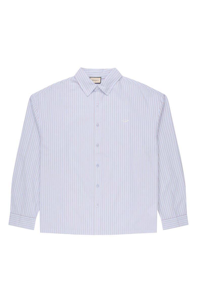 VOUSETI Off Court Boxy Fit Stripe Cotton Button-Up Shirt, Main, color, 