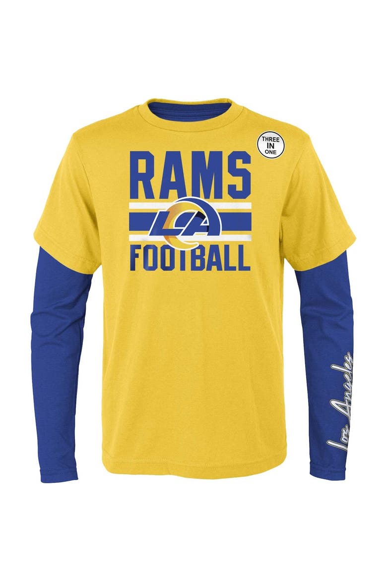 Youth Gold/Royal Los Angeles Rams Fan Fave T-Shirt Combo Set, Main, color, Gold