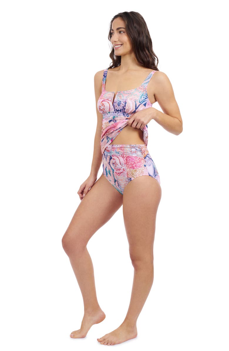 Profile by Gottex Karma Round Neck U-Wire Tankini, Alternate, color, Multi