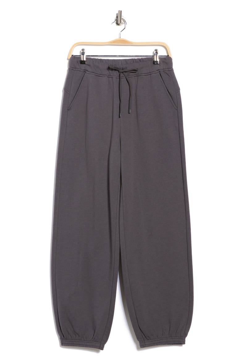 Feather Fleece Cinch Bottom Pants, Alternate, color, GREY FORGED