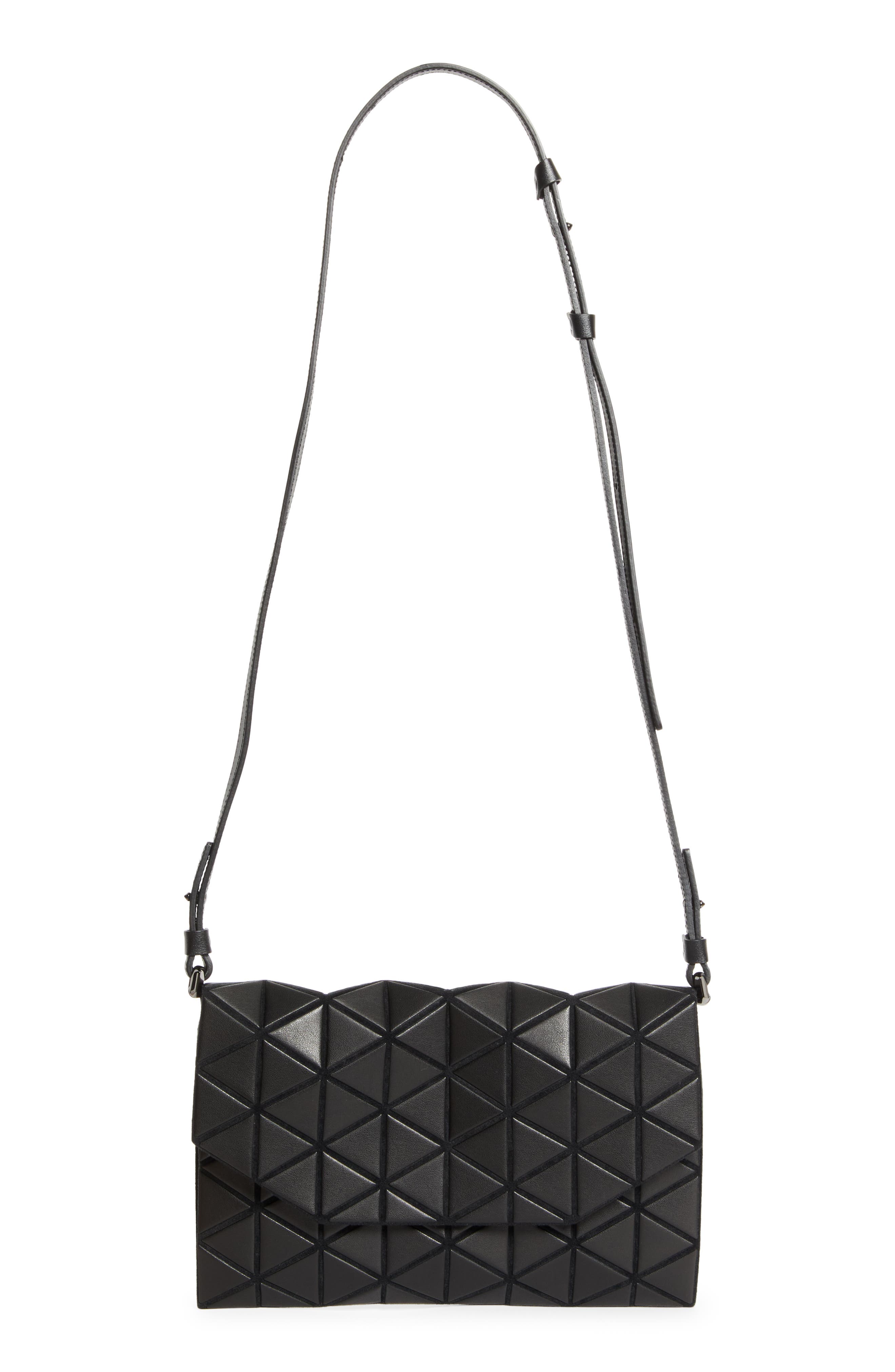 Bao Bao Issey Miyake Tonneau Matte Crossbody Bag, Main, color, Matte Black