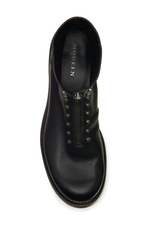 Alexander Mcqueen Chunky Sole Round Toe Studded Ankle Boots In Black