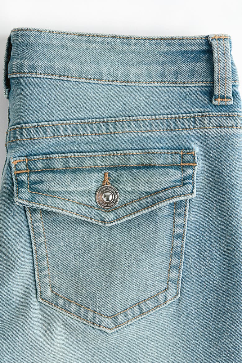 Flared Low Waist Jeans, Alternate, color, Light denim blue