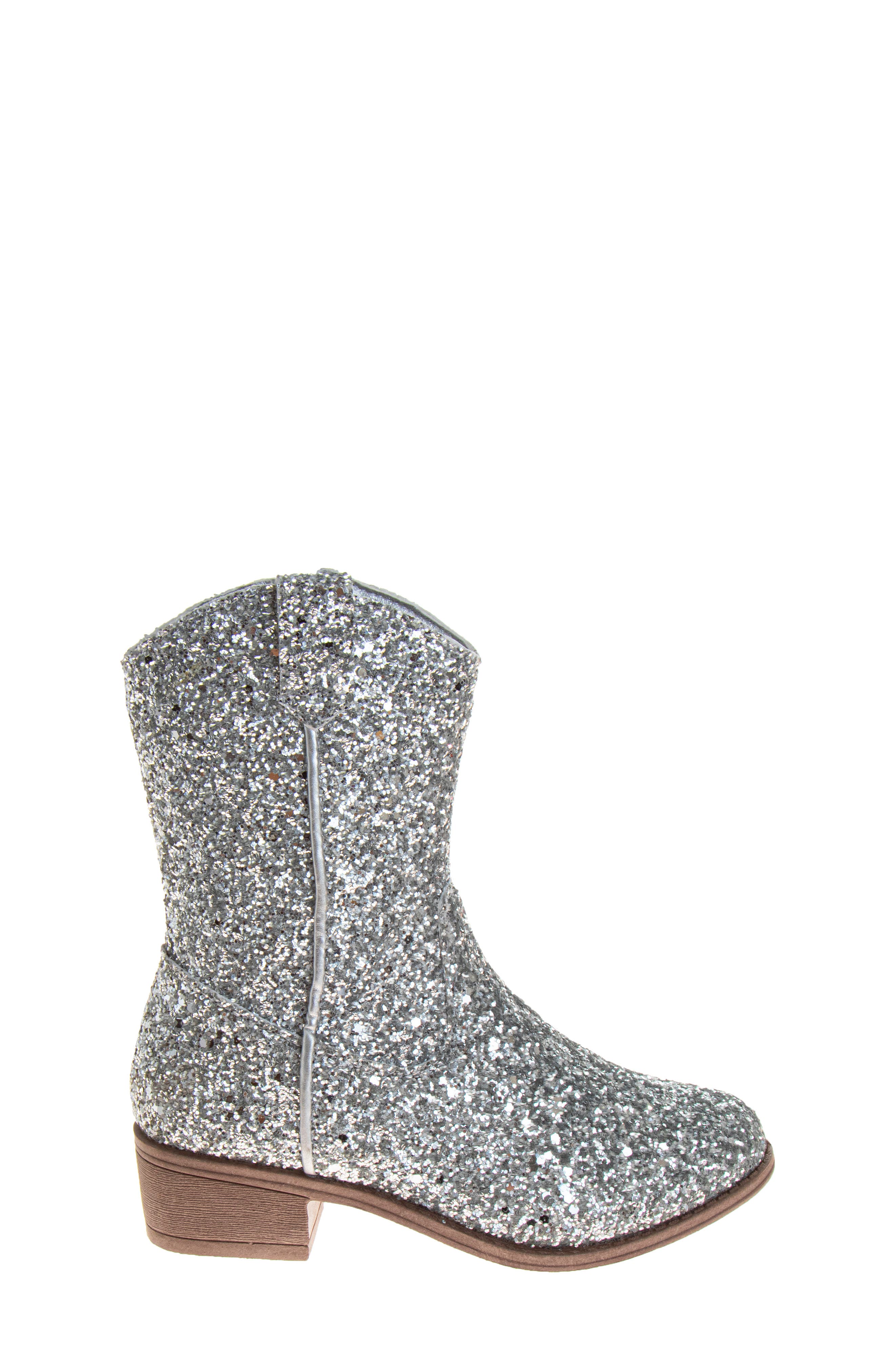 Glittery Western Boots, Alternate, color, SILVER GLITTER
