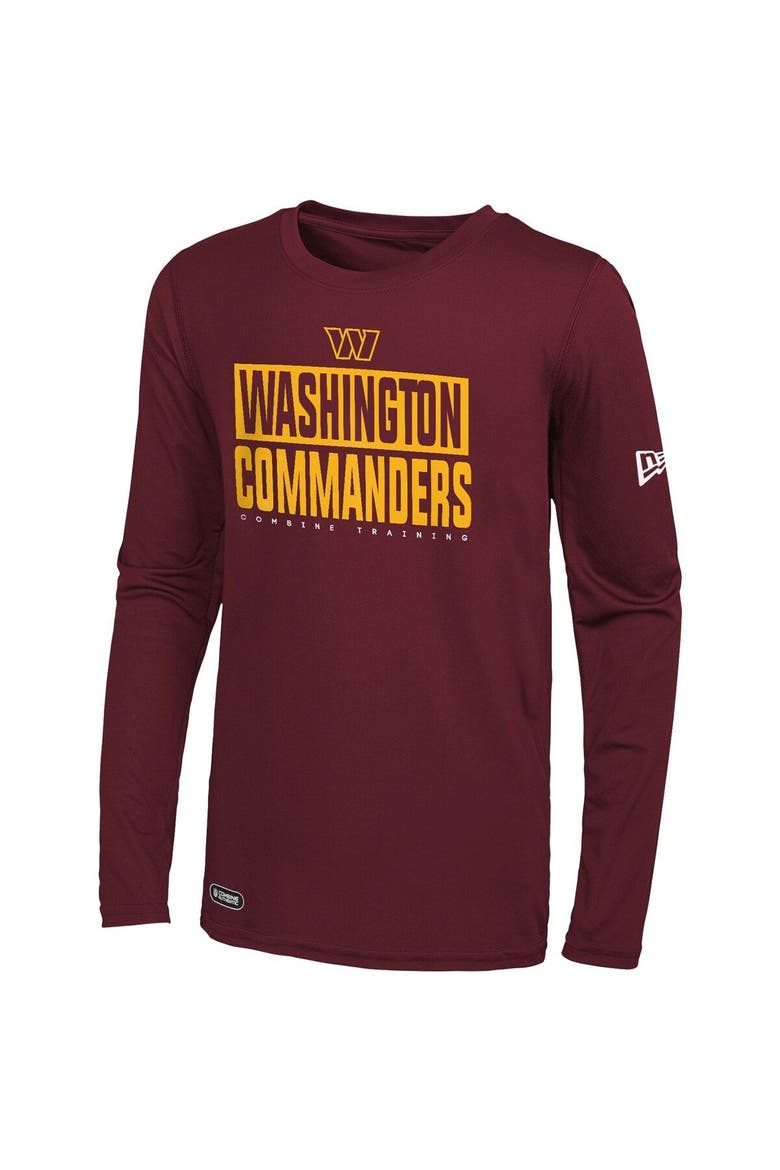 Men's New Era Burgundy Washington Commanders Combine Authentic Offsides Long Sleeve T-Shirt, Alternate, color, Burgundy