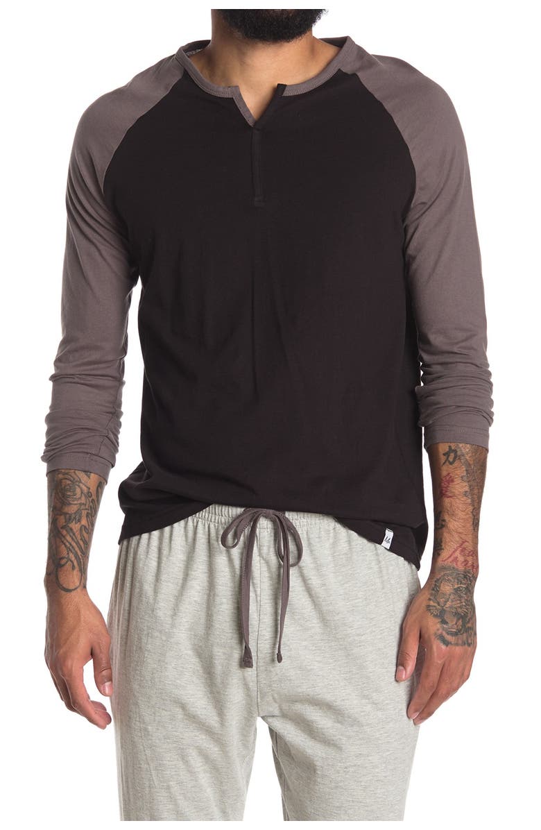 MISTER Long Sleeve Pocket Lounge Henley T-Shirt, Main, color, 