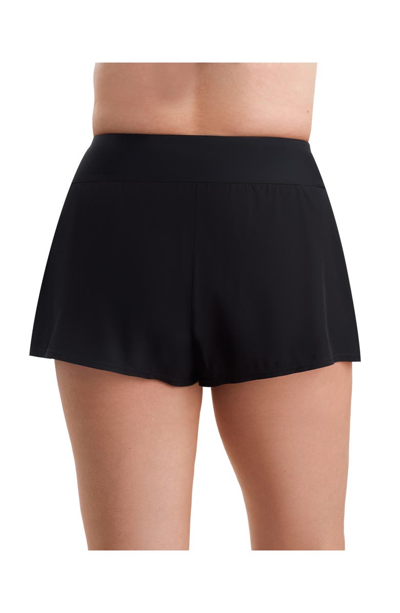 ShapeSolver Sport Vee Band Chlorine Resistant Flare Swim Short, Alternate, color, Black