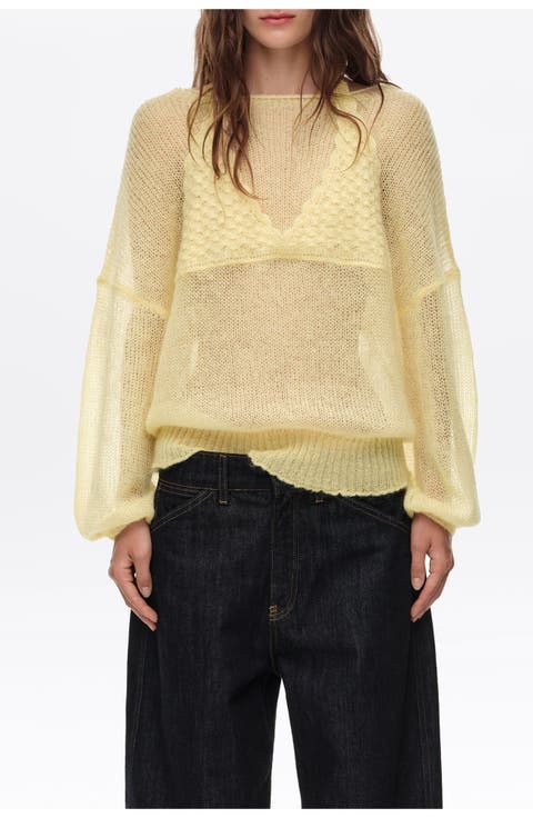 Mohair Sweater with Overlay Top