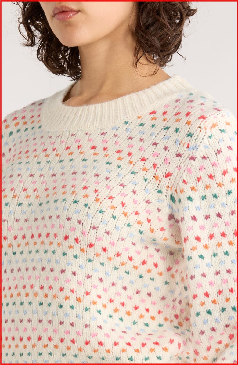 Marine Layer Alma Blouson Sleeve Sweater, Alternate, color, Rainbow