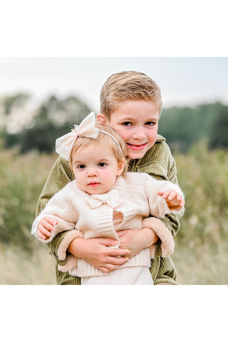 Scandi Bow Cardigan-Toddler, Little Kid, Alternate, color, Cream Heather