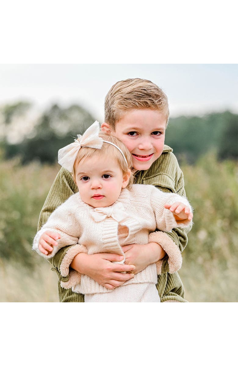 Oh baby! Brand Scandi Bow Cardigan- Infant, Alternate, color, Cream Heather