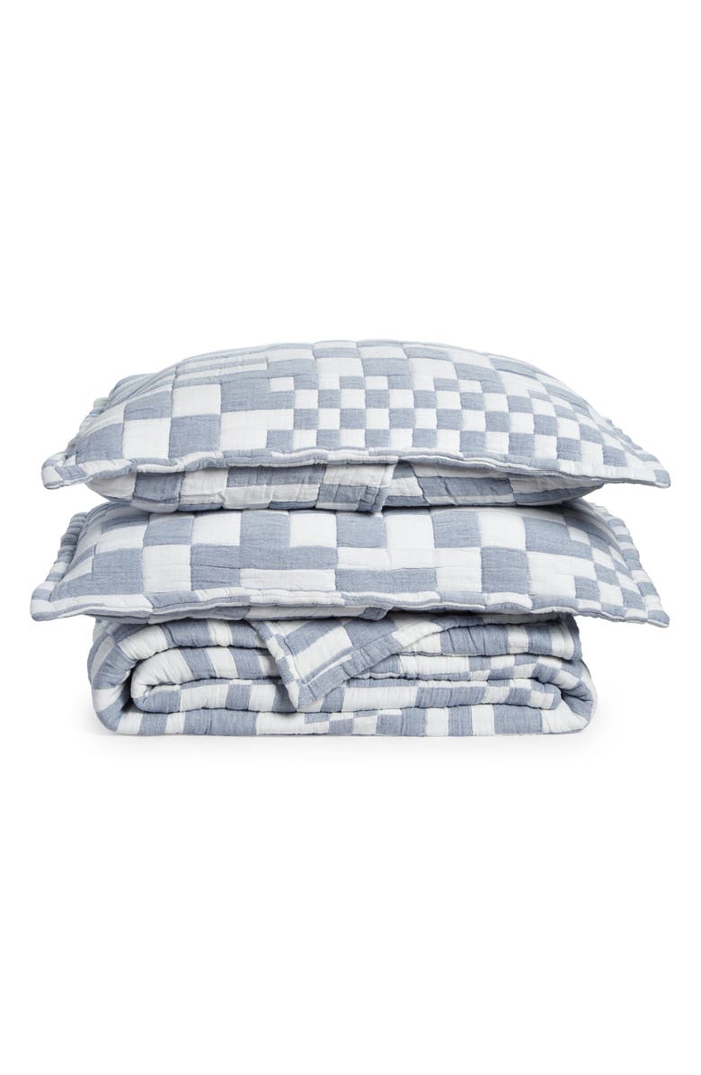 Dusen Dusen Coverlet & Shams Set, Main, color, Blue Tones