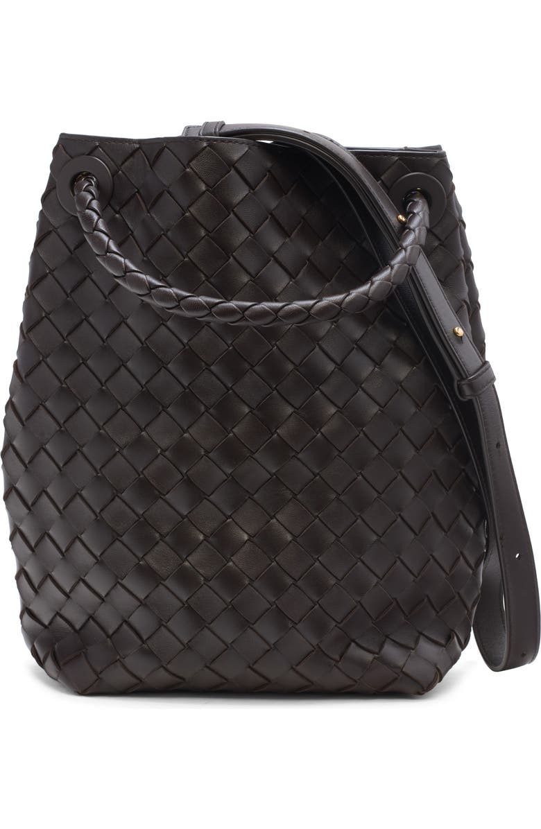 Bottega Veneta Small Andiamo Intrecciato Leather Bucket Bag, Alternate, color, Fondant-M Brass-Fond
