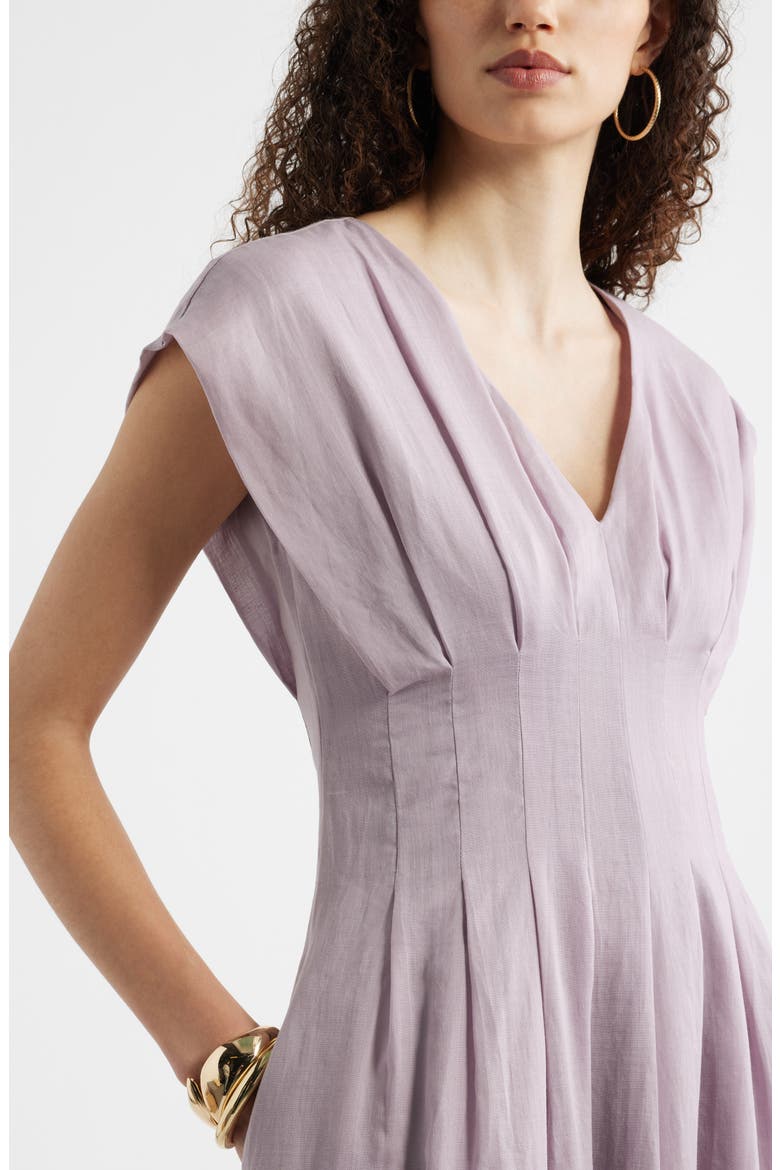 Pleat Waist A-Line Dress, Alternate, color, PURPLE FOG