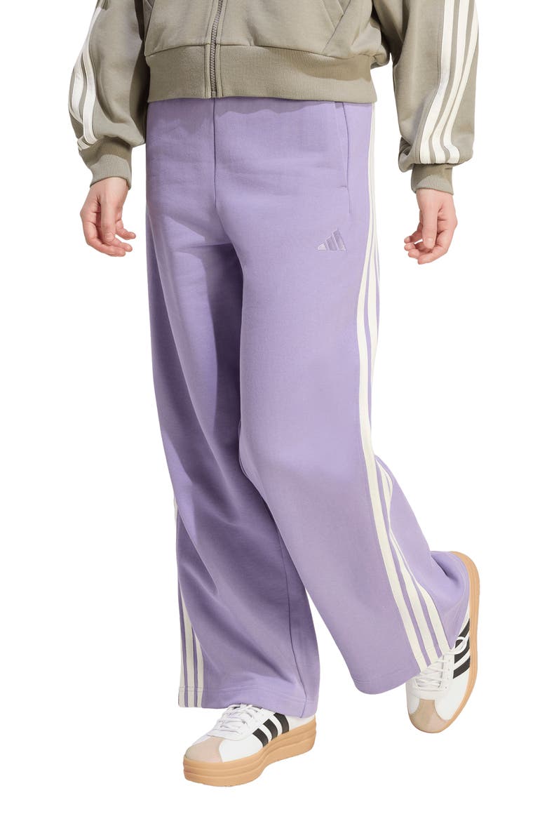 Adicolor Wide Leg 3-Stripes Track Pants, Main, color, MAGIC LILAC