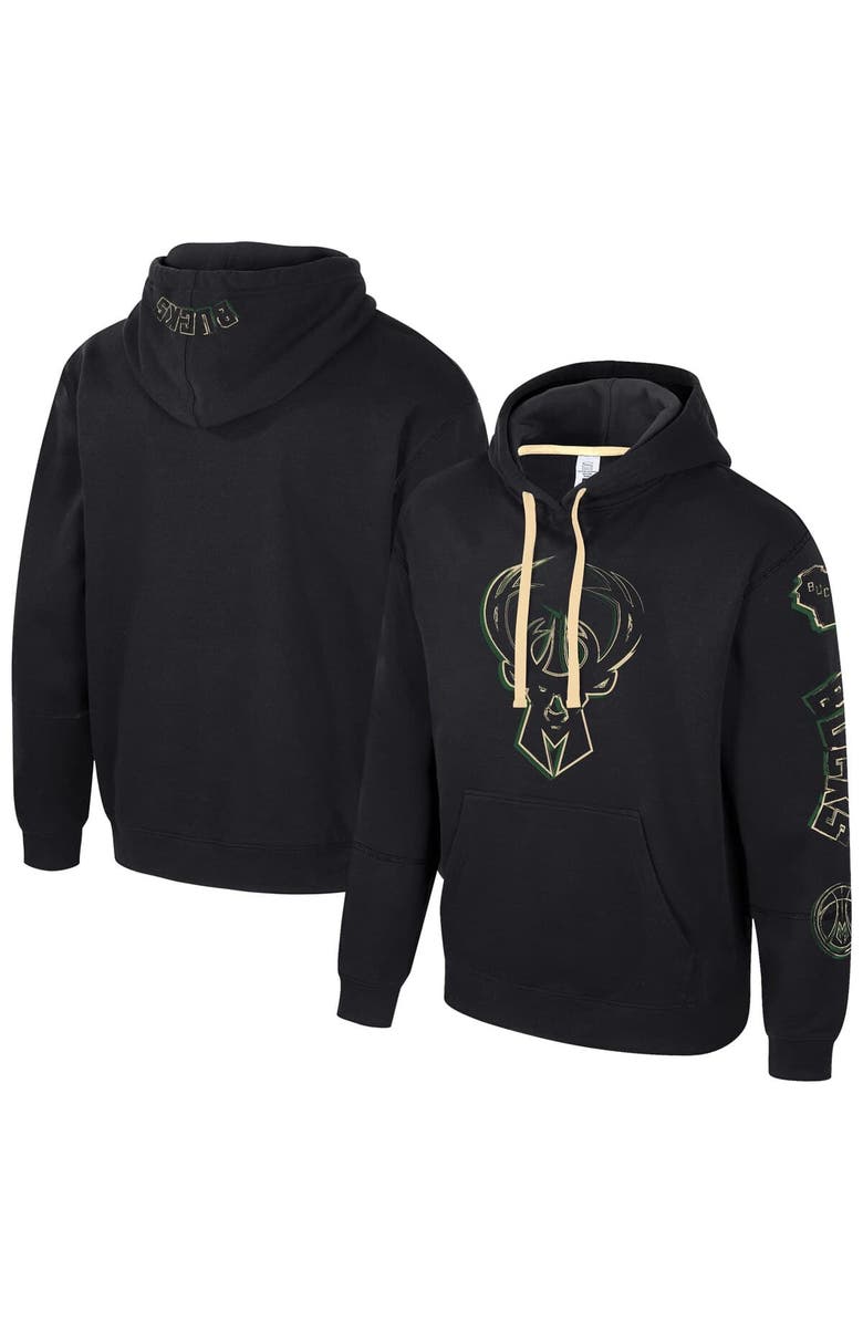 Stadium Essentials Unisex Stadium Essentials Black Milwaukee Bucks Elementized Pullover Hoodie, Main, color, Black