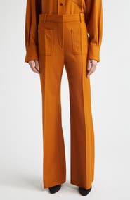 Victoria Beckham Alina High Waist Stretch Flare Leg Pants