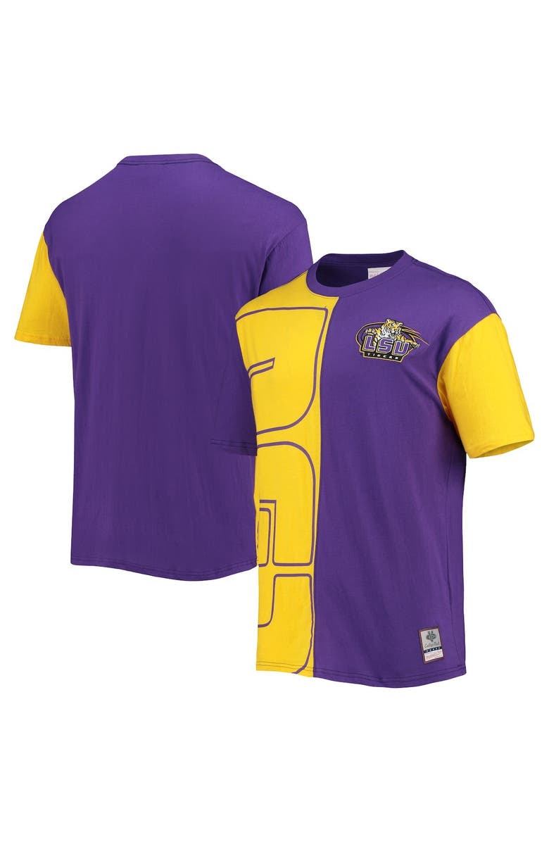 Mitchell & Ness Men's Mitchell & Ness Purple/Gold LSU Tigers Play By Play 2.0 T-Shirt, Main, color, 