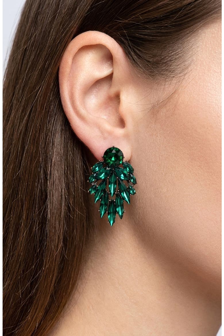 Marquise Crystal Chandelier Drop Earrings, Alternate, color, GREEN/ GOLD