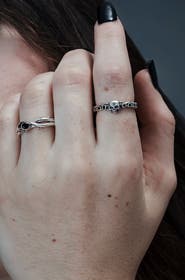 Disturbia Teara Skull Sterling Silver Ring