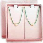 Chelsea28 Set of 2 Demi Fine Mommy & Me Heart Cord Pendant Necklaces