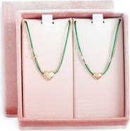 Chelsea28 Set of 2 Demi Fine Mommy & Me Heart Cord Pendant Necklaces