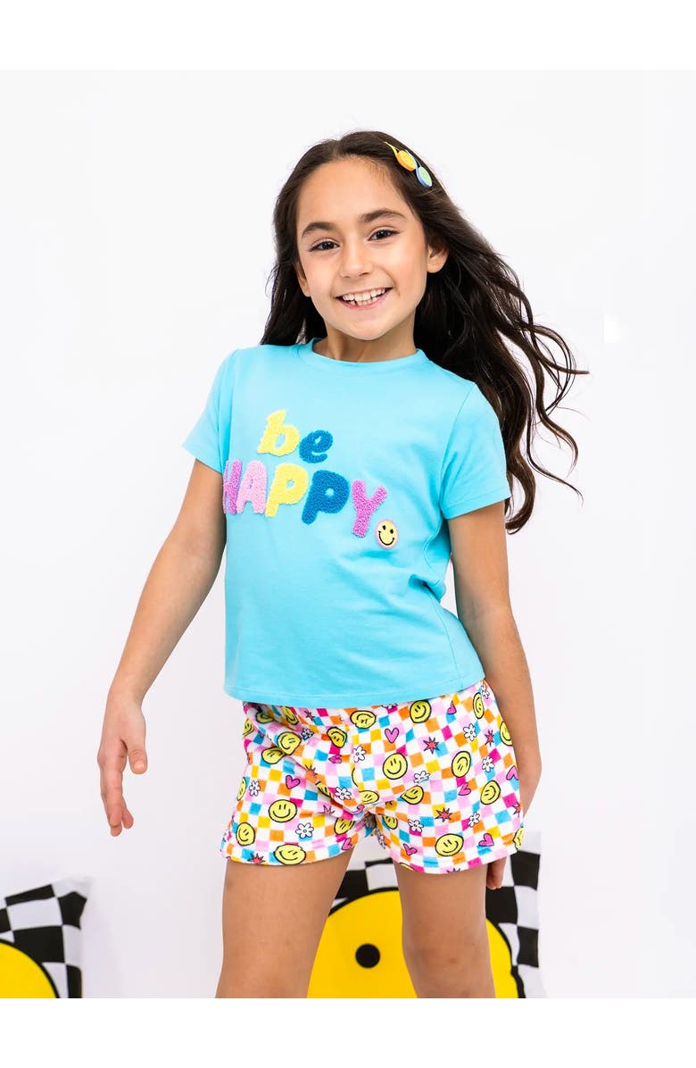 Preppy Goose Plush Retro Smiley loungewear Shorts, Main, color, Multicolor