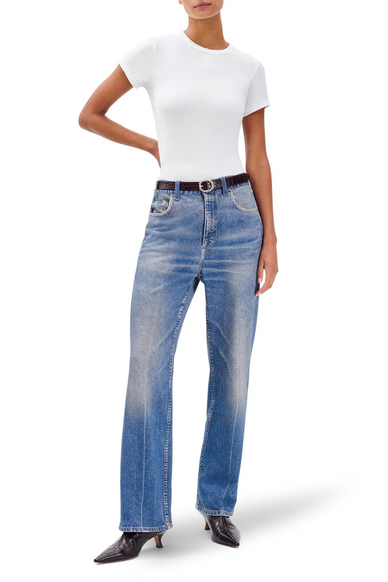 rb Miramar Shea Wide Leg Cotton Terry Sweatpant Jeans, Alternate, color, RYDER