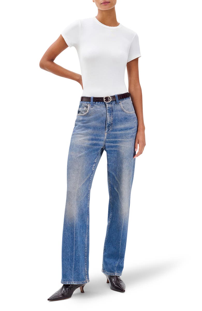 rag & bone Miramar Shea Wide Leg Cotton Terry Sweatpant Jeans, Alternate, color, Ryder