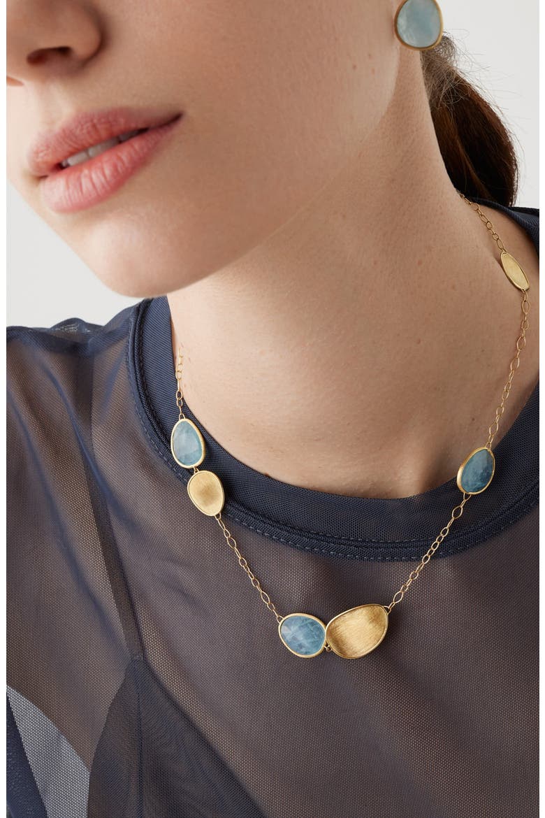 Aquamarine Station Necklace, Alternate, color, 18K YELLOW GOLD