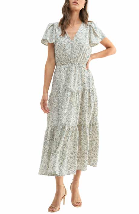 WISHLIST Tulip Sleeve Midi Dress