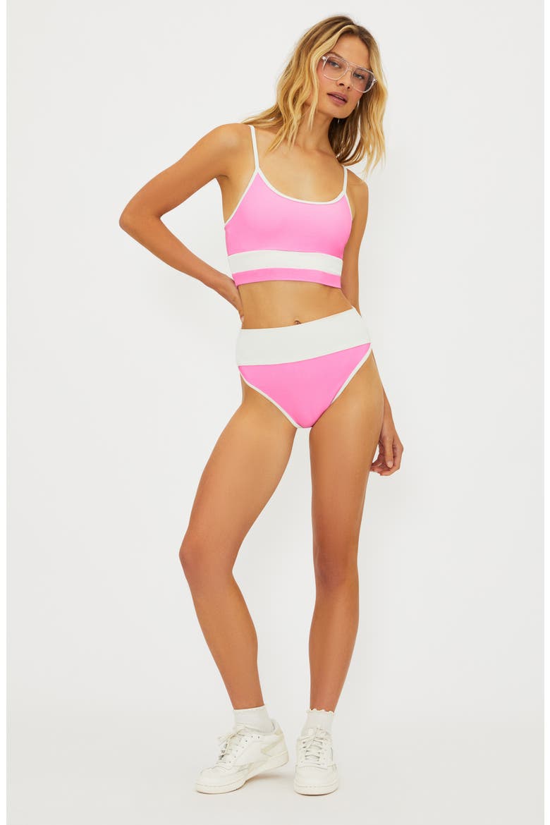 Eva Colorblock Bikini Top, Alternate, color, PRISM PINK