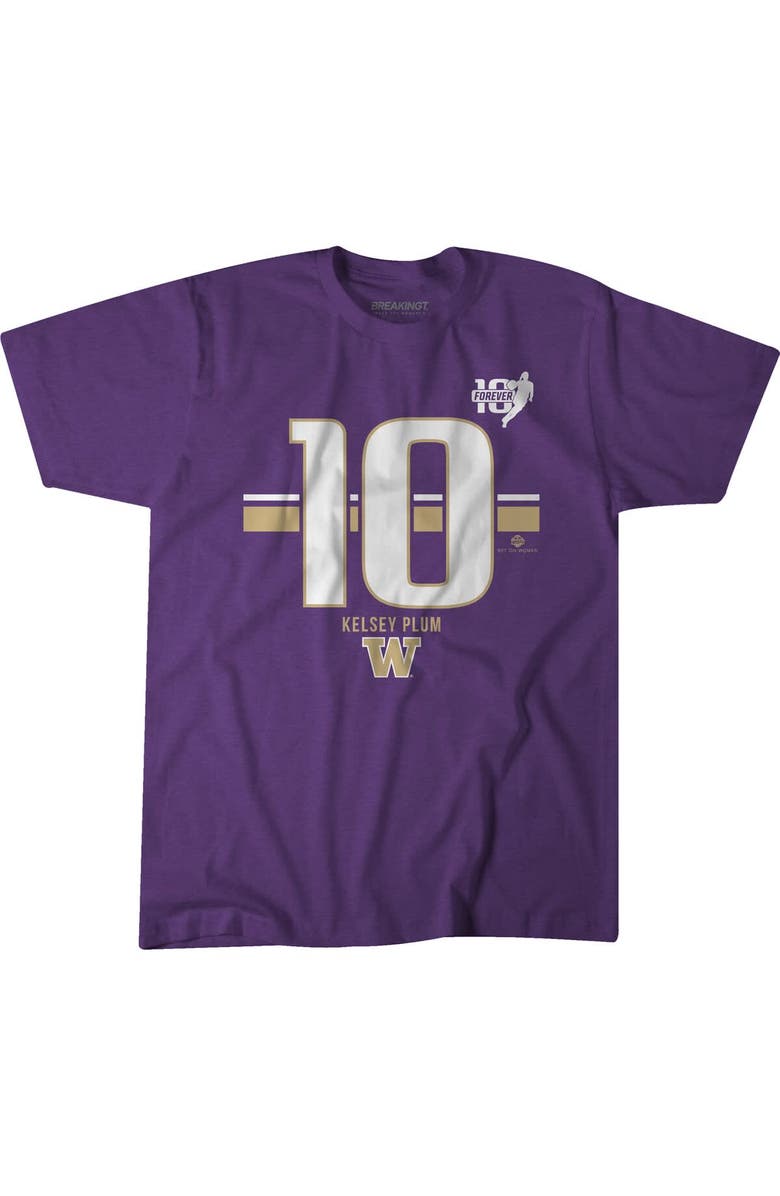 BREAKINGT Unisex BreakingT Kelsey Plum Purple Washington Huskies Name & Number Striped T-Shirt, Alternate, color, 