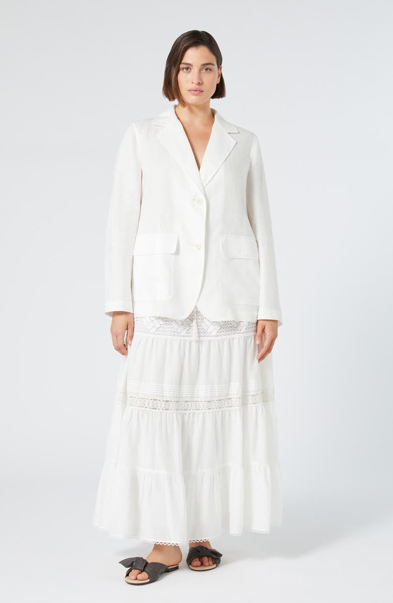 Marina Rinaldi Alarico Tiered Maxi Skirt, Alternate, color, Ivory