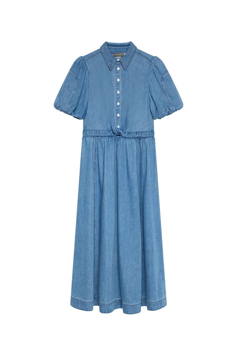 Denim Twist Midi Dress, Alternate, color, Blue