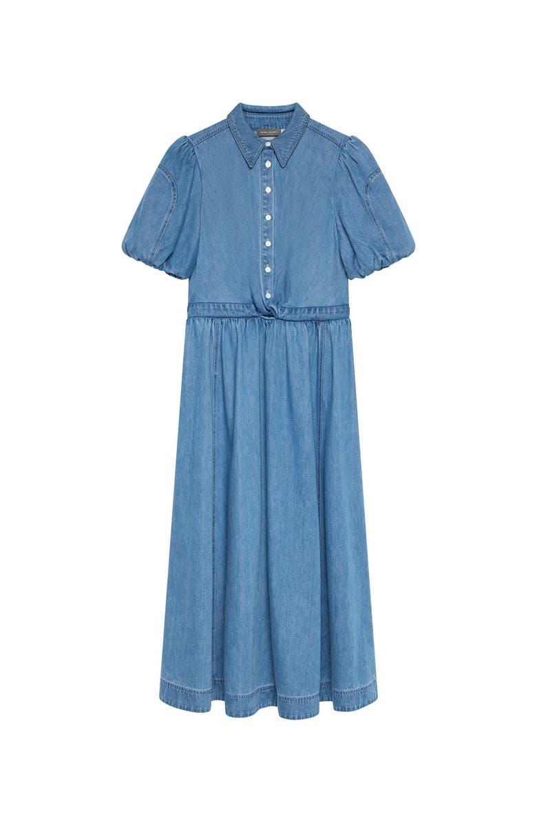 MINT VELVET Denim Twist Midi Dress, Alternate, color, Blue