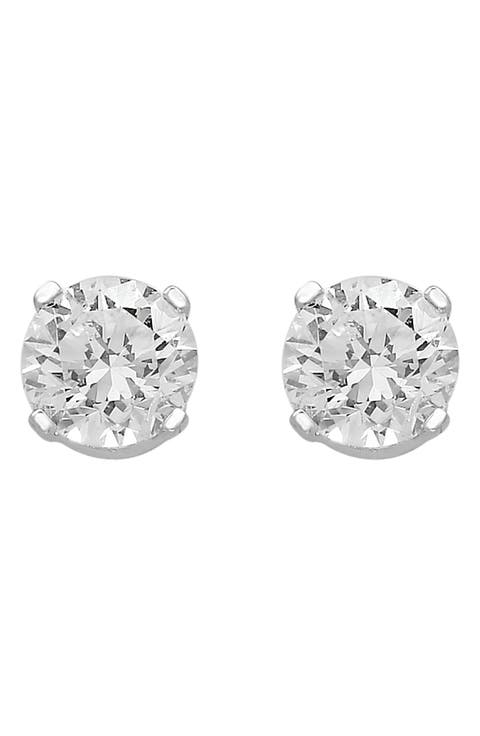 14K White Gold Round Diamond Stud Earrings - 0.33 ctw.