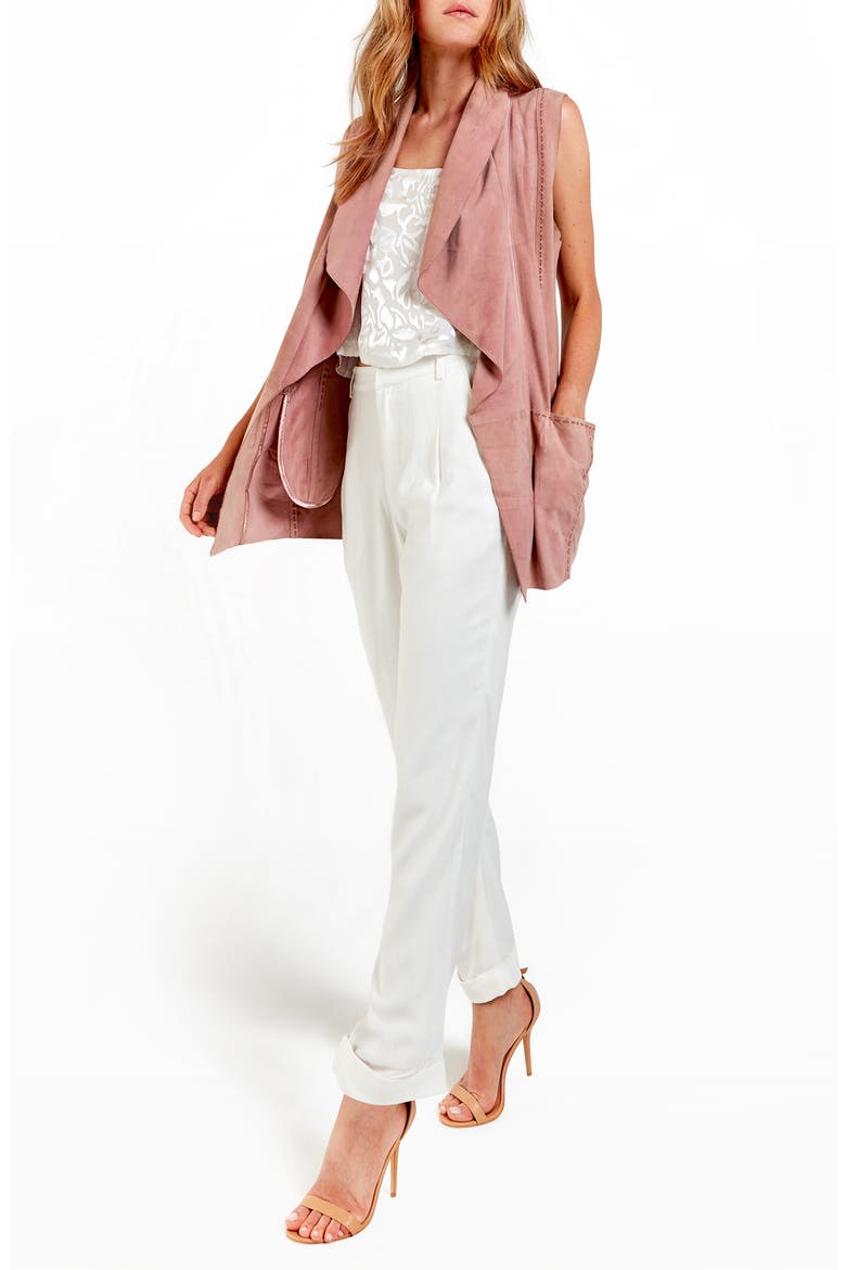 Moonlight Drape Suede Vest, Alternate, color, MOODY BLUSH