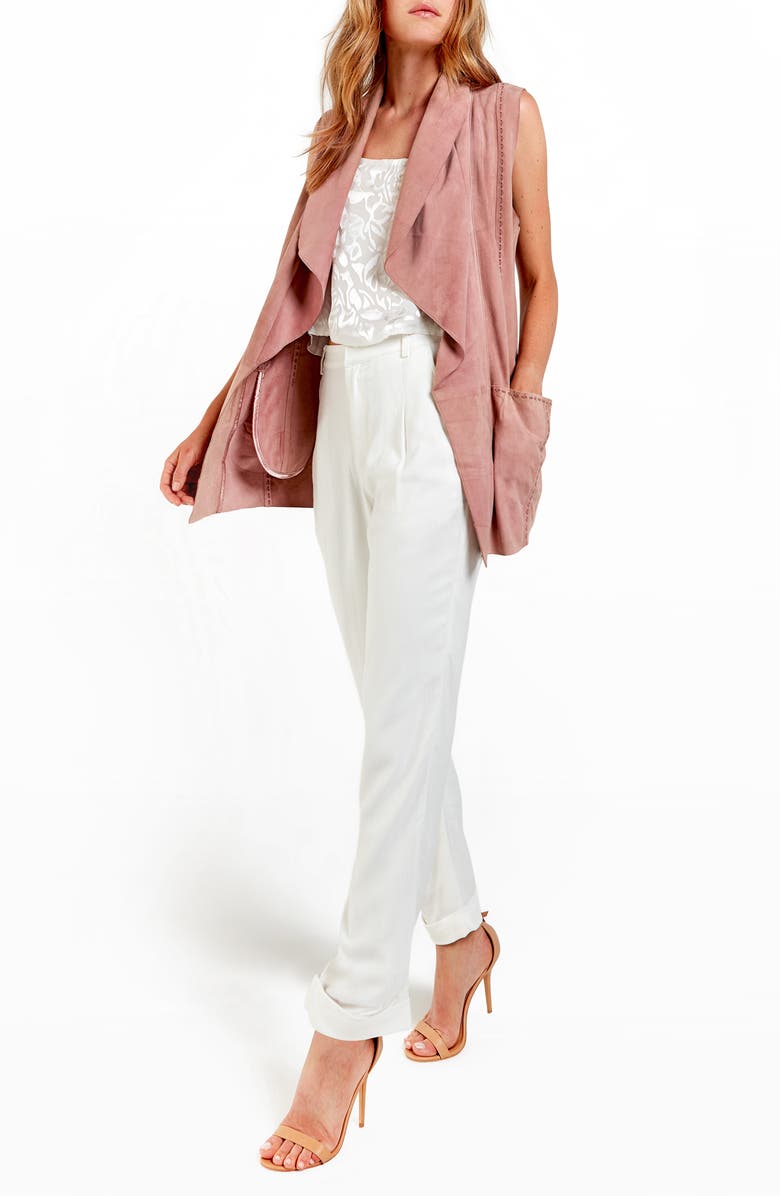 AS by DF Moonlight Drape Suede Vest, Alternate, color,