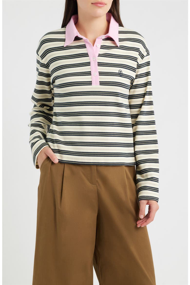 Minato Long Sleeve Polo, Main, color, ROSE