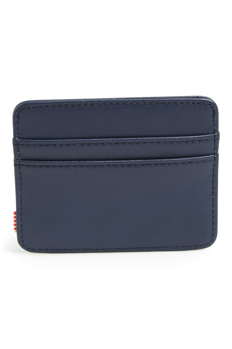 'Charlie' Leather Card Case, Alternate, color, NAVY