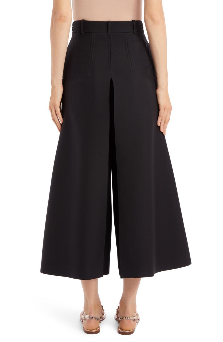 Valentino Pleated Wide Leg Wool & Silk Crepe Couture Pants, Alternate, color, 
