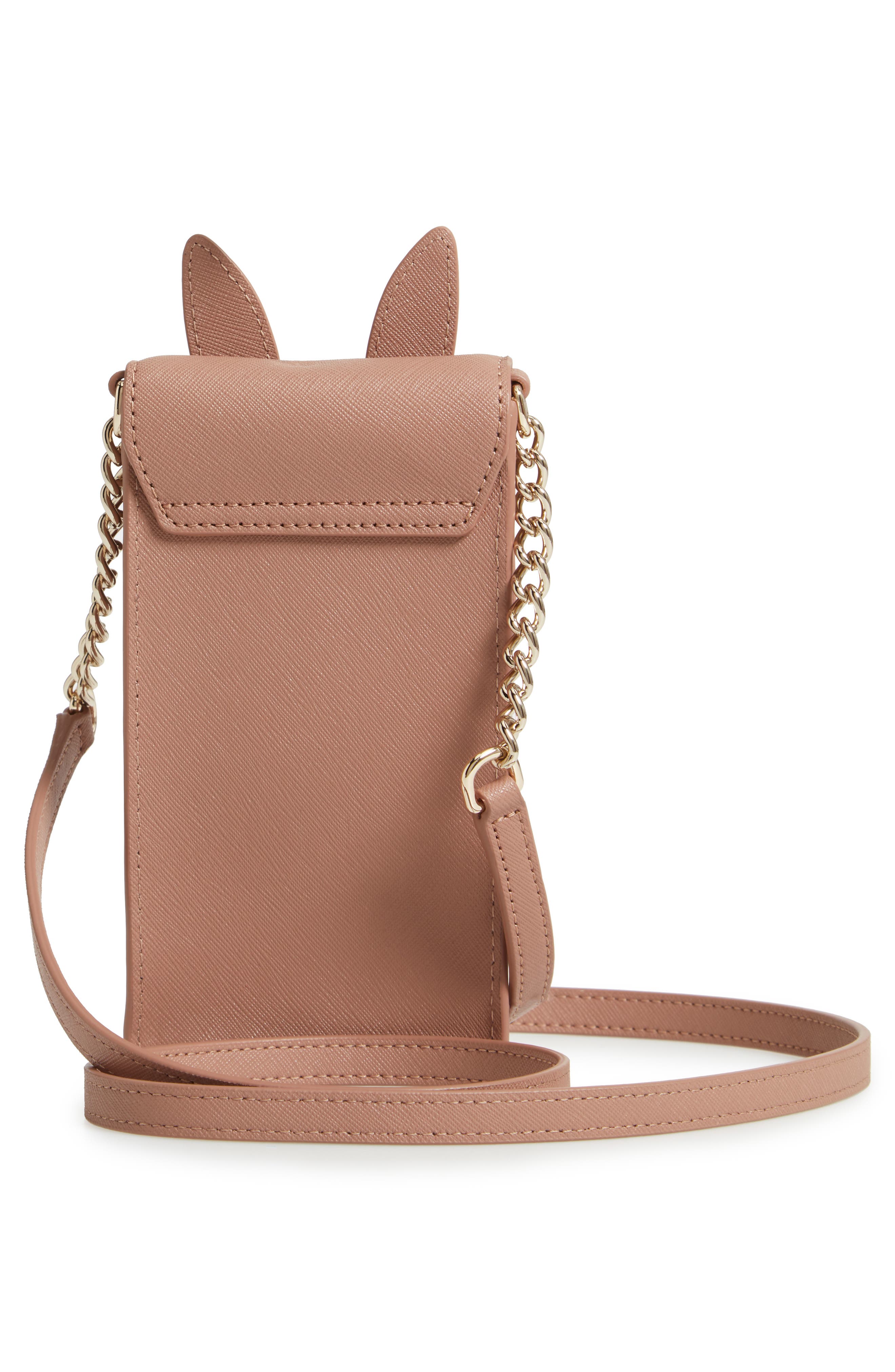 rabbit leather smartphone crossbody bag, Alternate, color, TAN MULTI