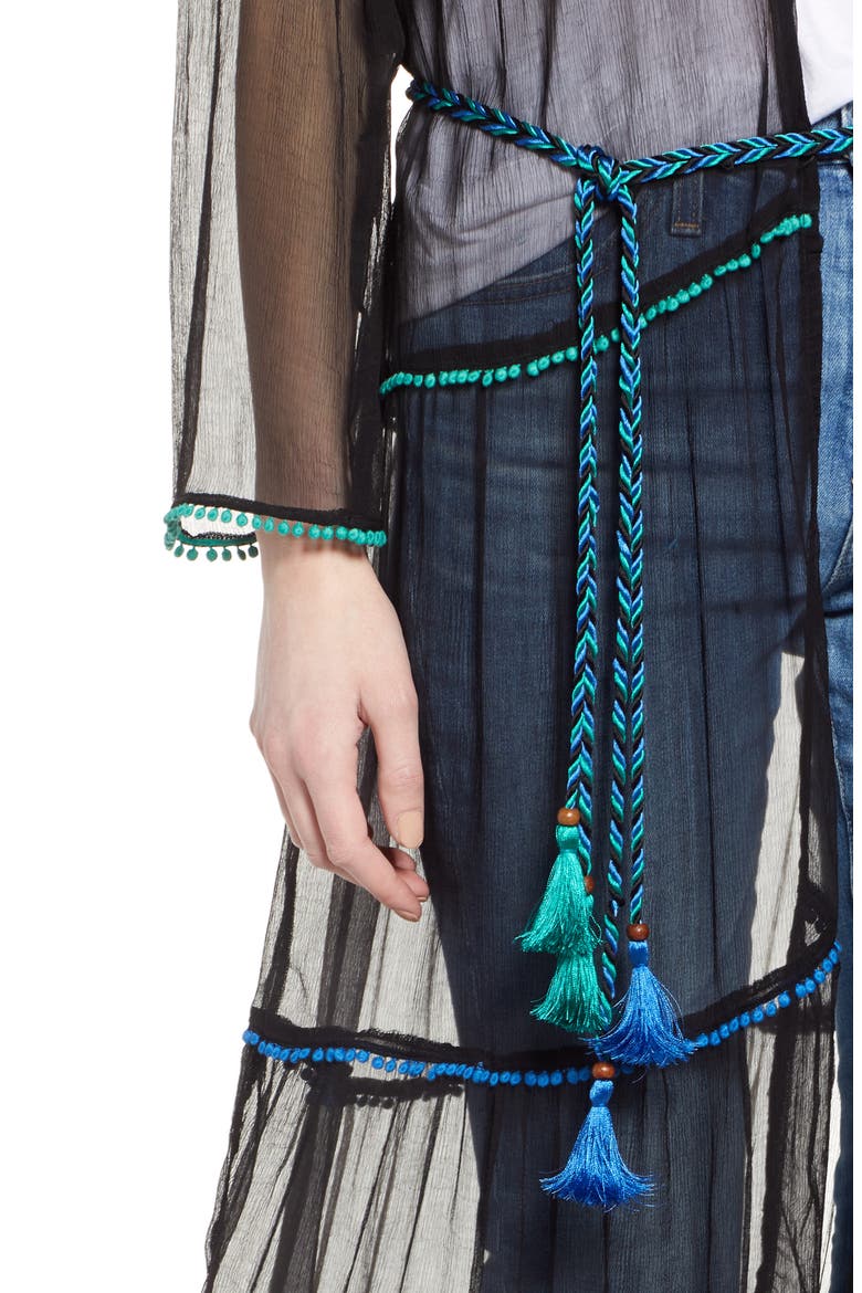 NFC Foxtrot Sheer Duster, Alternate, color, BLACK