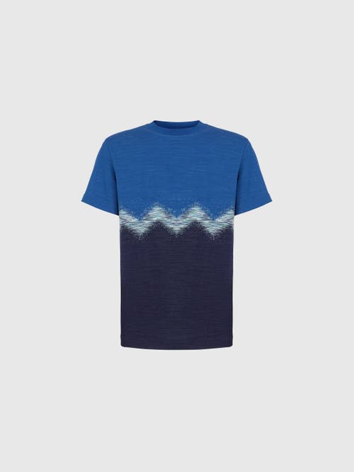 Missoni Cotton Crewneck T-shirt With Slub Zigzag In Multicoloured