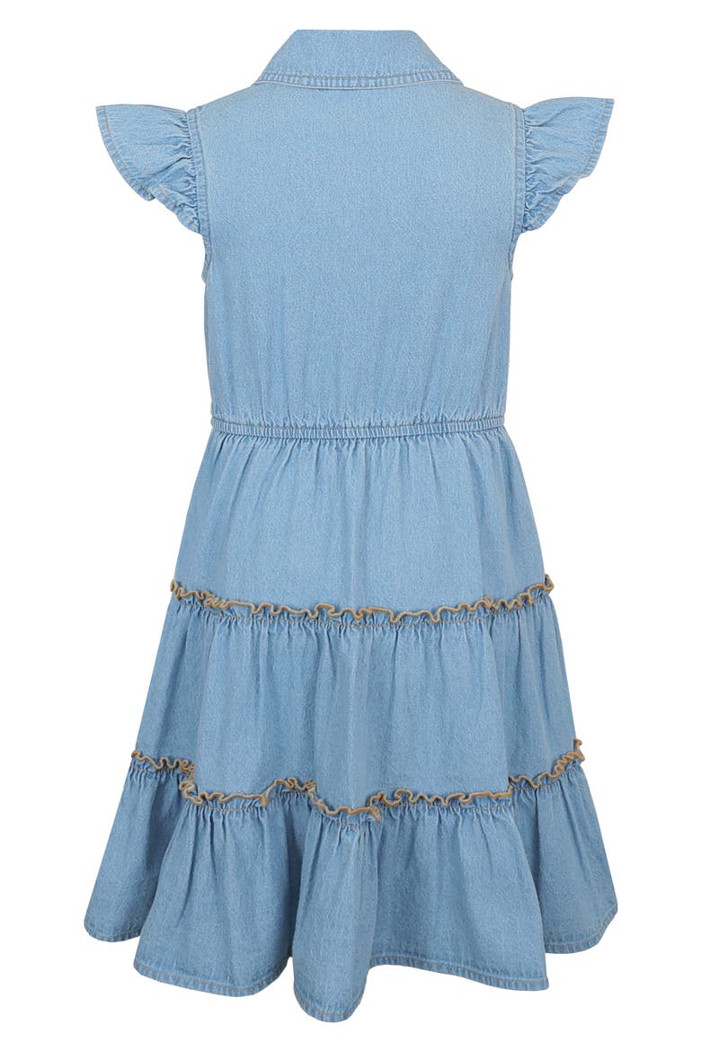 Kids' Tiered Denim Dress, Alternate, color, LIGHT WASH
