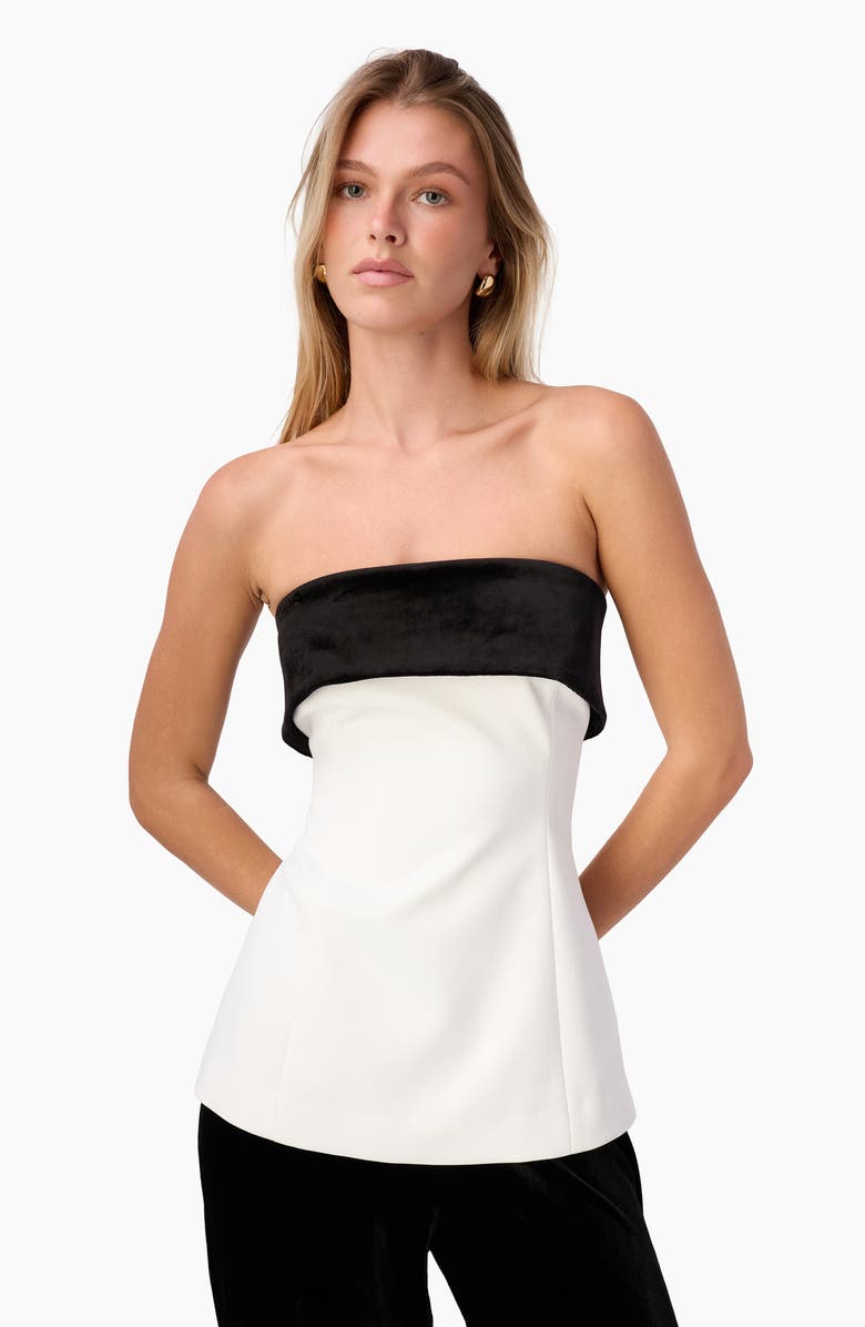 CAMI NYC Rohan Strapless Top, Alternate, color, White/ Black