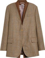 Thom Browne Check Wool Blazer with Removable Vest