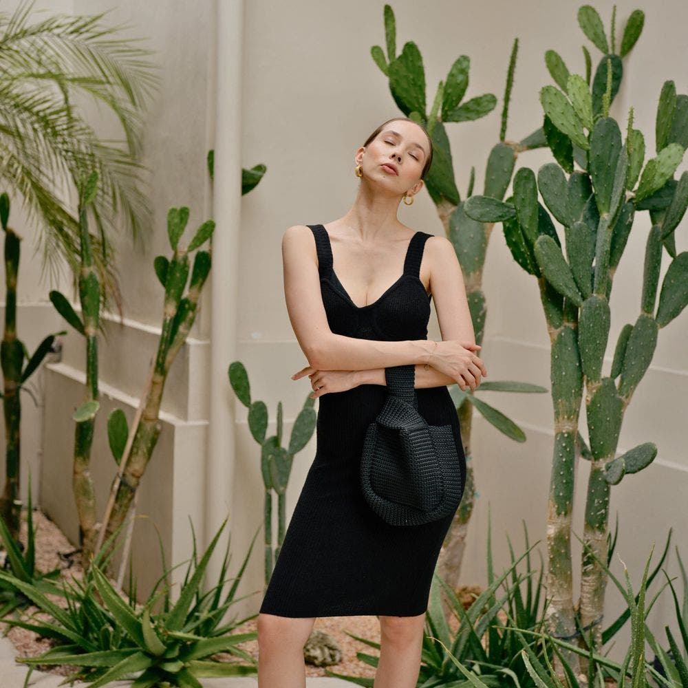 PINK HALEY Mackenzie Knit Clutch, Alternate, color, Black